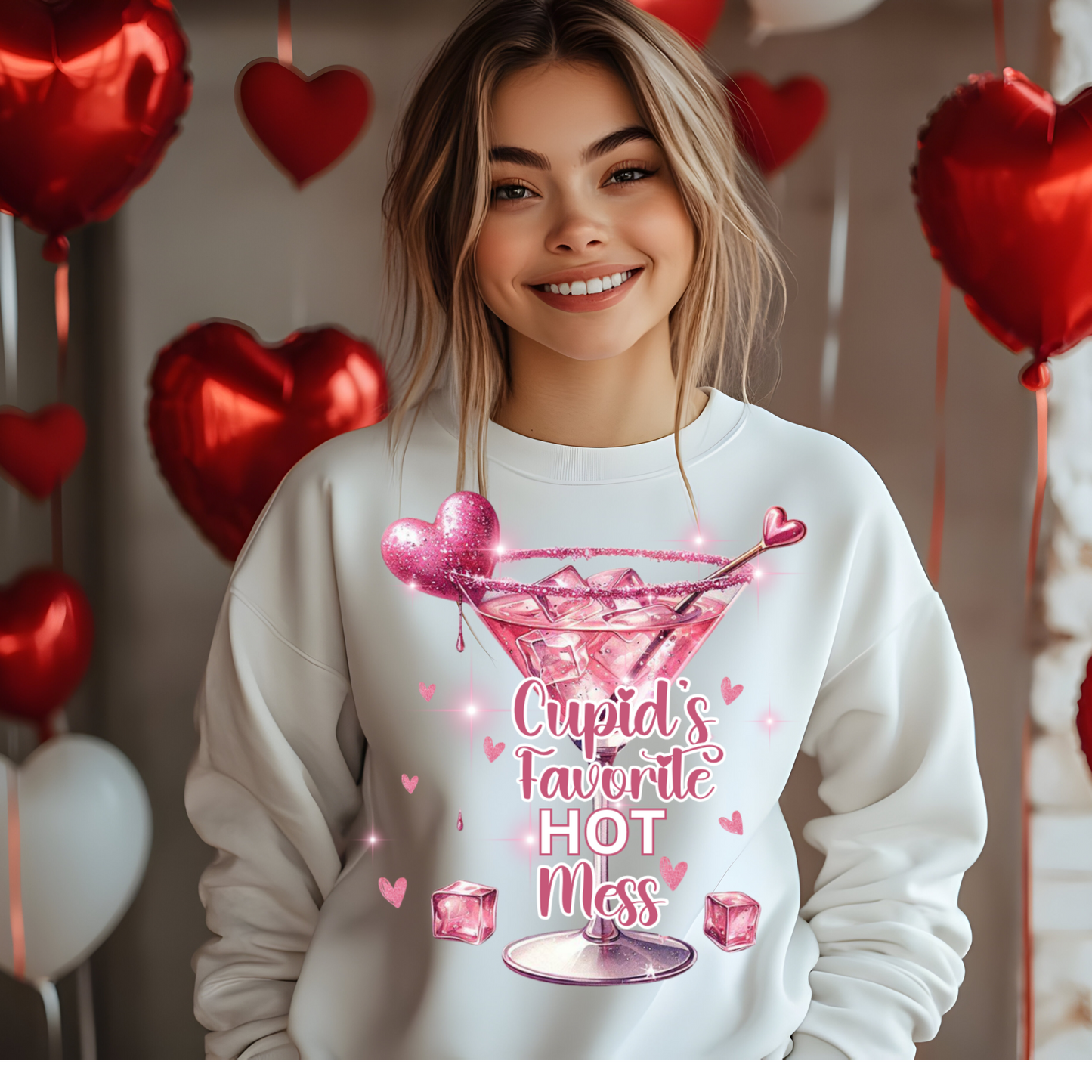 Cupid's Favorite Hot Mess Crewneck