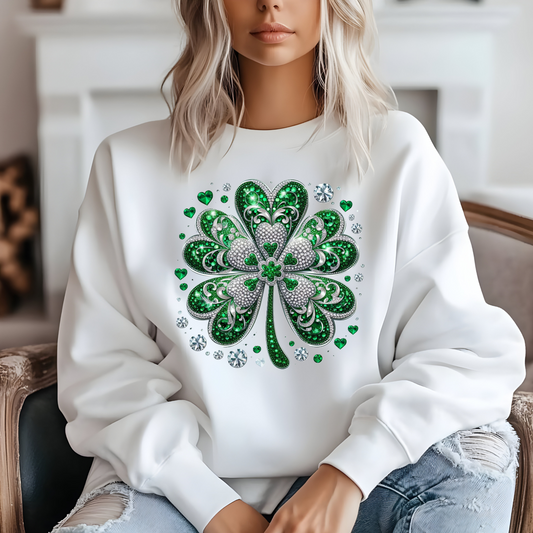 Fancy St Patricks Day Shamrock Sweatshirt