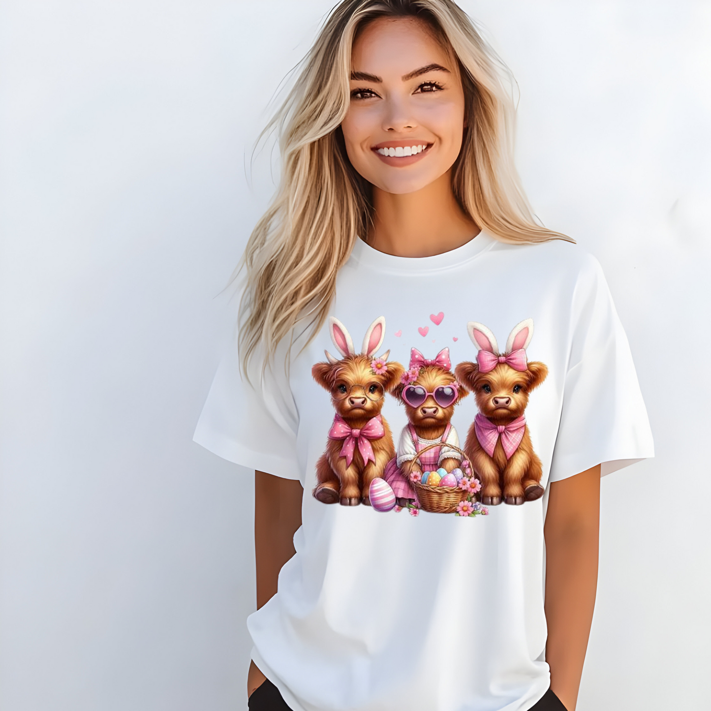 Adorable Highland Easter Cow T-shirt