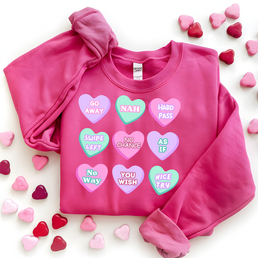 Not your average candy heart Valetines Crewneck Sweatshirt