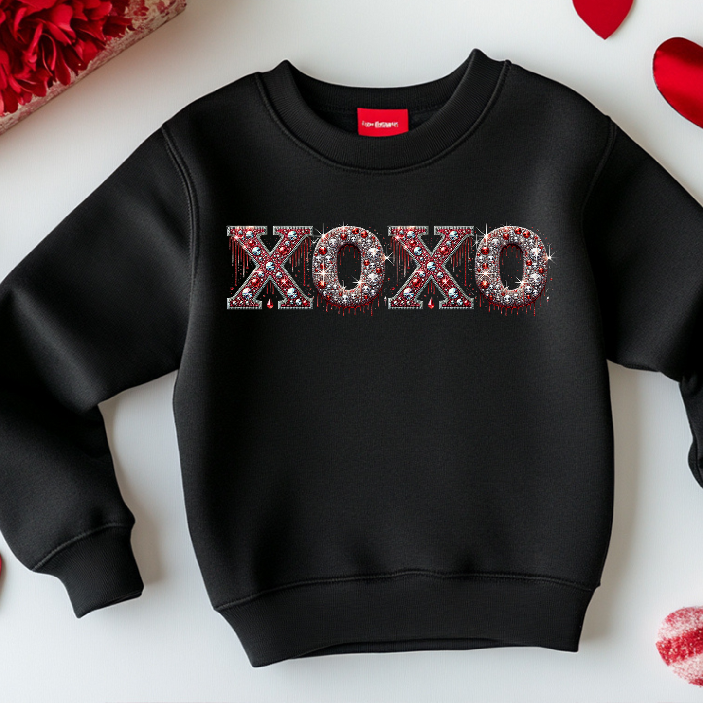 XOXO sparkly crewneck sweatshirt