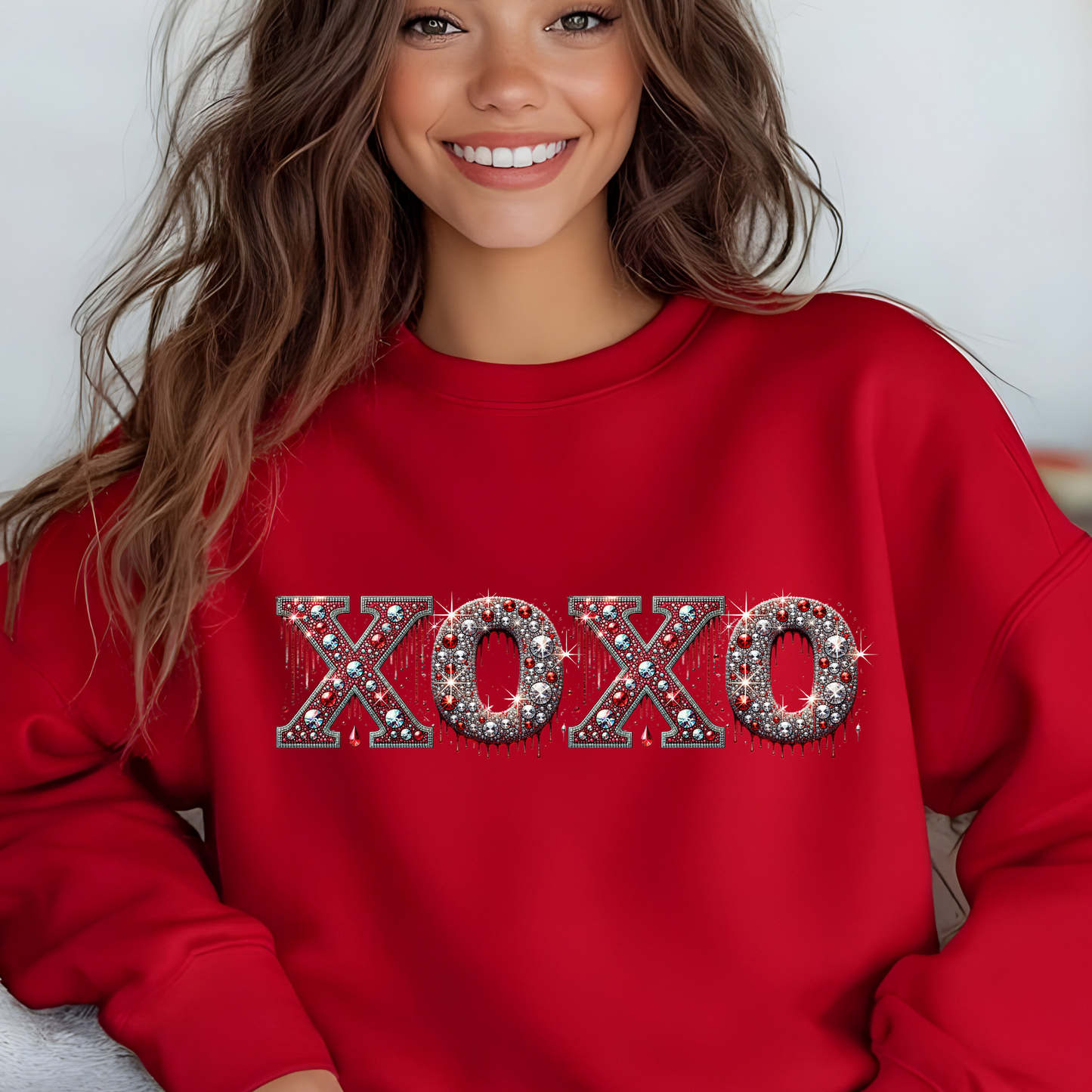 XOXO sparkly crewneck sweatshirt